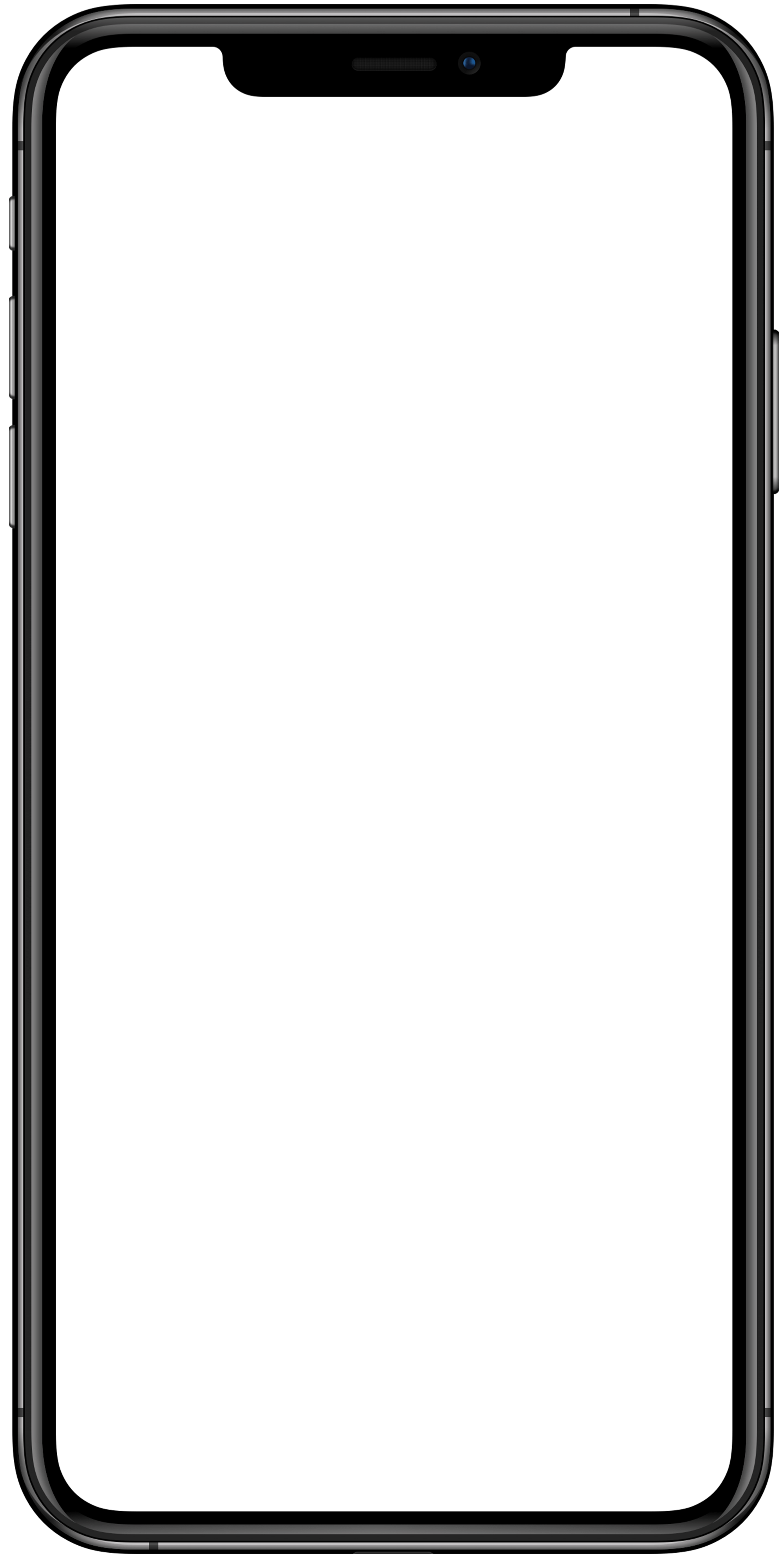 a dark iPhone 14 glossy frame that is transparent and only shows the frame