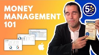 a video thumbnail of a man pointing at the book 'Secrets of the Millionaire Mind' and the text 'Money Management 101' There are several screenshots that show different tabs in a money management spreadsheet 
