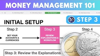 a video thumbnail showing a section of a spreadsheet, step 3 of the initial setup before you should manage your money with this money management spreadsheet and 2 coins to indicate that this video is about money and money management 