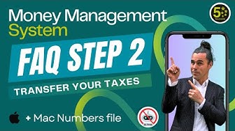 a video thumbnail showing a man in a suit with his long hair done up and pointing towards the text in the thumbnail which talks about a Money Management System and is an explanatory FAQ video about step 2 of the updating process, the money management process which in this case is 'transferring your taxes'